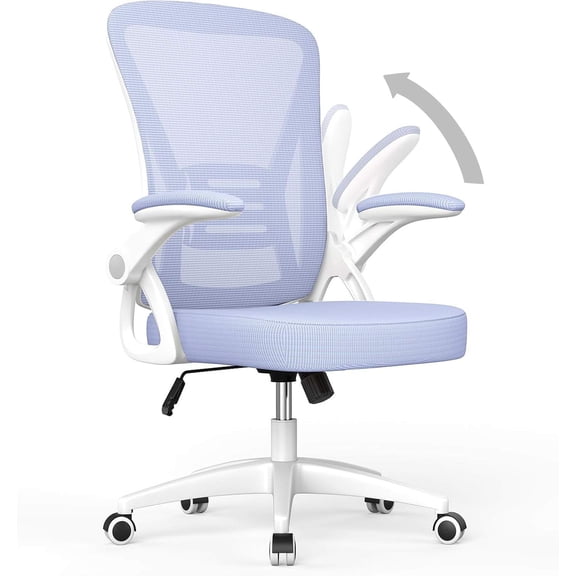 Ergonomic Mesh Office Chair with Adjustable Height, Flip-Up Arms, and Lumbar Support for Home or Study