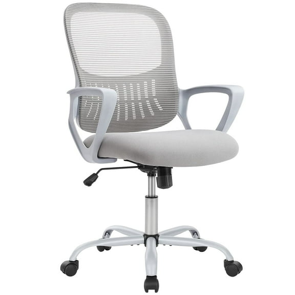 Ergonomic Mesh Office Chair with Lumbar Support - Adjustable Swivel Computer Chair, Grey