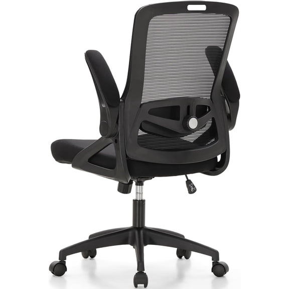 Ergonomic Mesh Office Desk Chair High Back, 360 Swivel Rocking Executive Computer Chair with Flip-up Armrests, Height Adjustable Lumbar Support, Black, Load Capacity: 300 lbs
