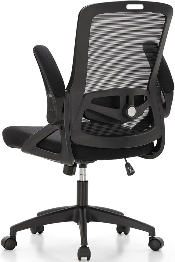 Ergonomic Mesh Office Desk Chair High Back, 360 Swivel Rocking Executive Computer Chair with Flip-up Armrests, Height Adjustable Lumbar Support, Black, Load Capacity: 300 lbs