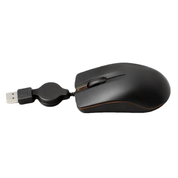 Ergonomic Mini USB Corded Mouse Retractable Cable 1000DPI High Precisions Quiet for Students and Office Professional
