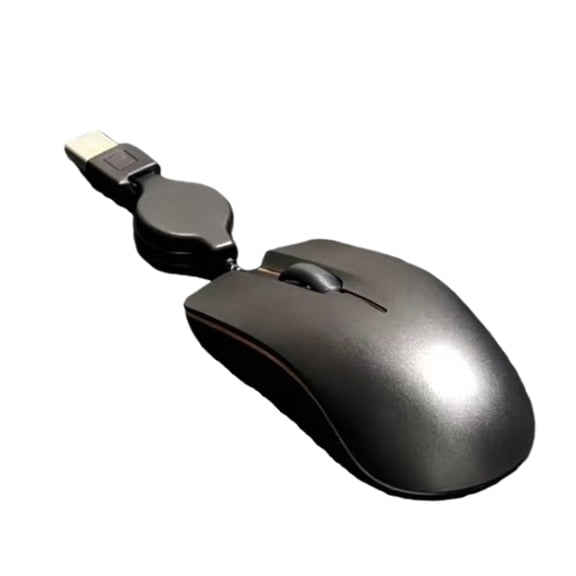 Ergonomic Mini USB Corded Mouse Retractable Cable 1000DPI High Precisions Quiet for Students and Office Professional