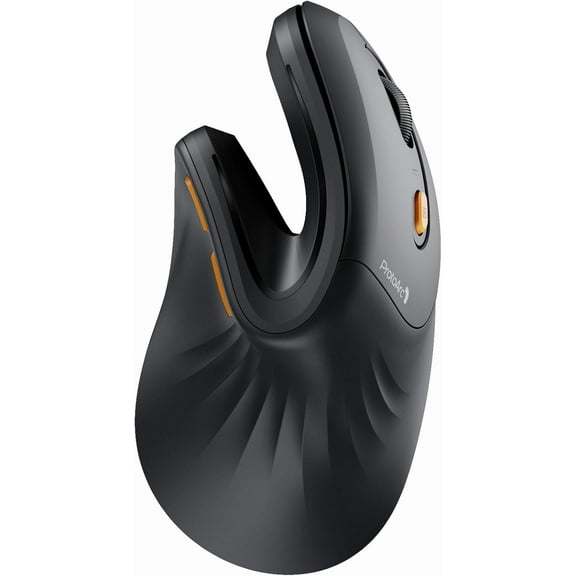 Ergonomic Mouse, EM11 NL Bluetooth Rechargeable Wireless Vertical 3 Multi-Device Connectivity for Computer/PC/Laptop, 2.4GHz Optical Mice Windows, Mac OS, Black