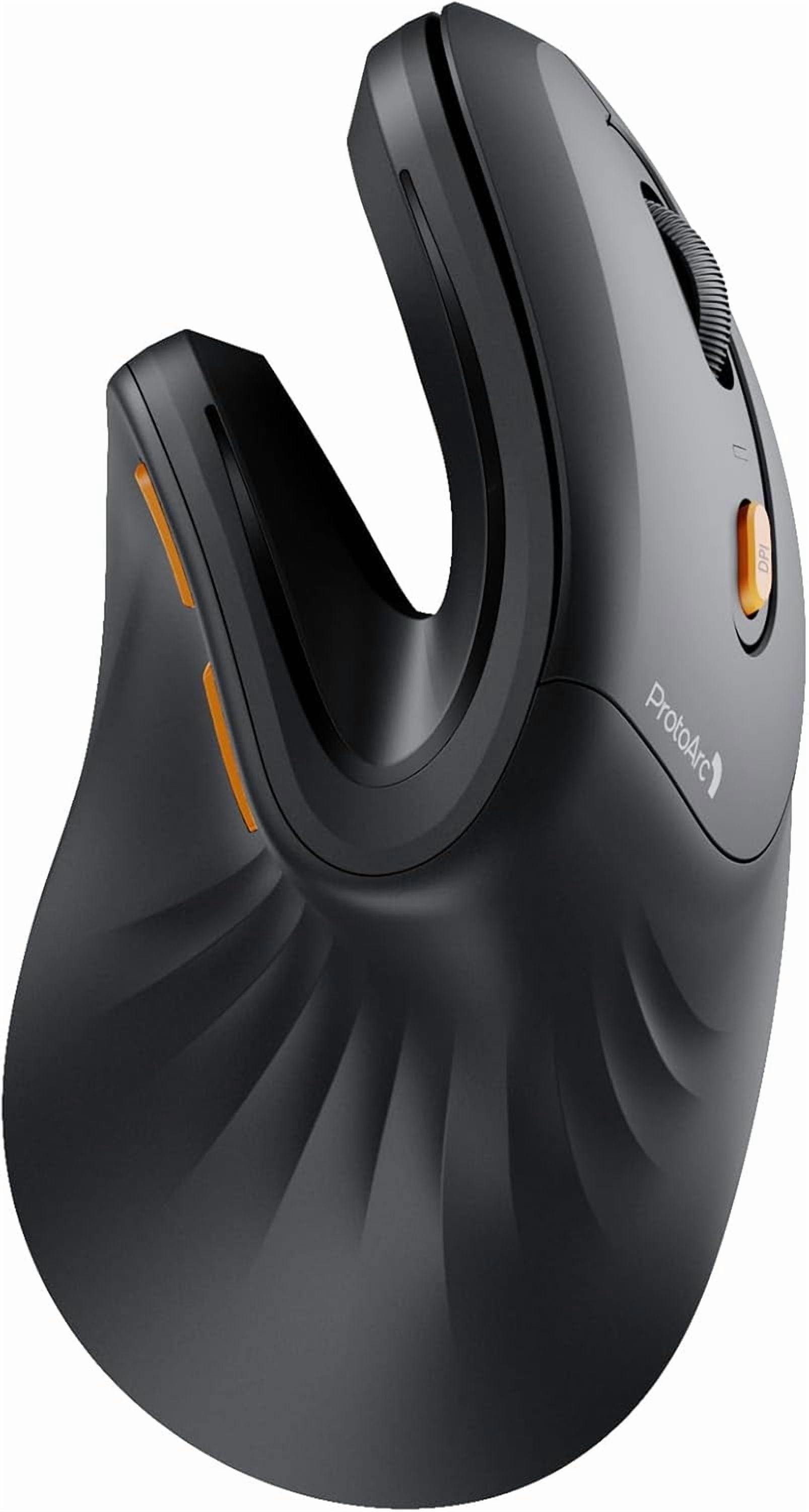 Ergonomic Mouse, EM11 NL Bluetooth Rechargeable Wireless Vertical Mouse, 3 Multi-Device Connectivity for Computer/PC/Laptop, 2.4GHz Optical Mice for Windows, Mac OS, Black