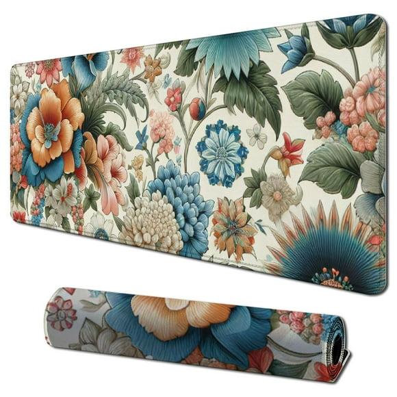 Ergonomic Mouse Pad with Wrist Rest, Carpal Tunnel Mouse Pad with Wrist Support, Typing Mousepad with Memory Foam, Computer Mouse Pads for Desk, Hand, Desktop, Pink Floral Flowers