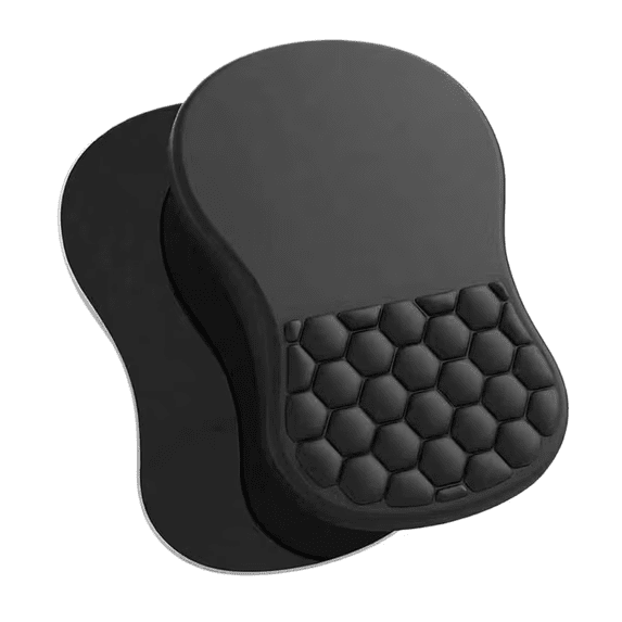 Ergonomic Mouse Pad with Wrist Rest, Slope Design Memory Foam Support, Smooth Lycra Surface, Non-Slip PU Base, Comfortable Mouse Mat for Office, Home, Computer Desk (Black)