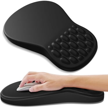 Ergonomic Mouse Pad with Wrist Rest Support, Mousepad with Comfortable Memory Foam Wrist Rest and Non-Slip PU Base for Pain Relief, Computer, Laptop, Office, Home (Black)