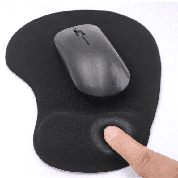 Ergonomic Mouse Pad with Wrist Rest, Gel Wrist Support Mousepad, Pain Relief Laptop Computer Mouse Pad, Non-Slip Mouse Pads for Office & Home (Black)