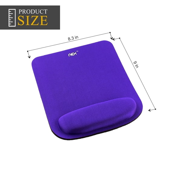 Ergonomic Mouse Pad with Wrist Rest, Memory Foam Support, Non-Slip Rubber Base, 8.3" x 9" Computer Mouse Pad for Office, Gaming, Home, Purple