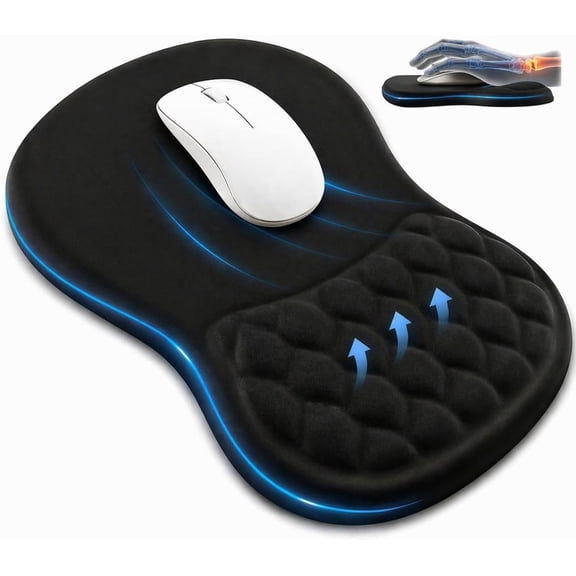 Ergonomic Mouse Pad with Wrist Support, 3D Mousepad, Non-Slip Base, Comfortable Computer Mouse Mat for Office, Home, Laptop, PC, Gaming