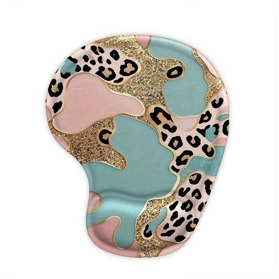 Ergonomic Mouse Pad with Wrist Support - Patterned Design, Non-Slip Base for Comfortable Gaming and Office Use