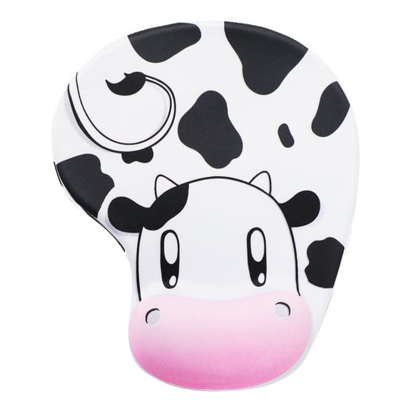 Ergonomic Mouse Pad with Wrist Support Rest Cow Style Cute Mouse Pad, Comfortable Computer Mouse Pad with Non-Slip Rubber Base