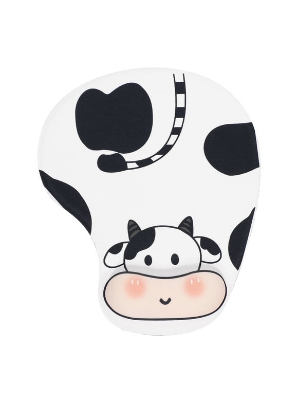 Ergonomic Mouse Pad with Wrist Support Rest Cow Style Cute Mouse Pad, Comfortable Computer Mouse Pad with Non-Slip Rubber Base