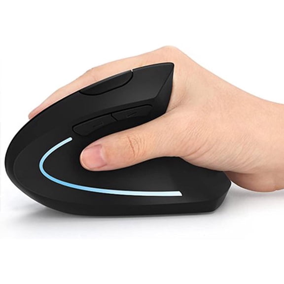 Ergonomic Mouse, Vertical Wireless Mouse - Rechargeable 2.4GHz Optical Vertical Mice 3 Adjustable DPI 800/1200/1600 Levels 6 Buttons, for Laptop, PC, Computer, Desktop, Notebook etc, Black