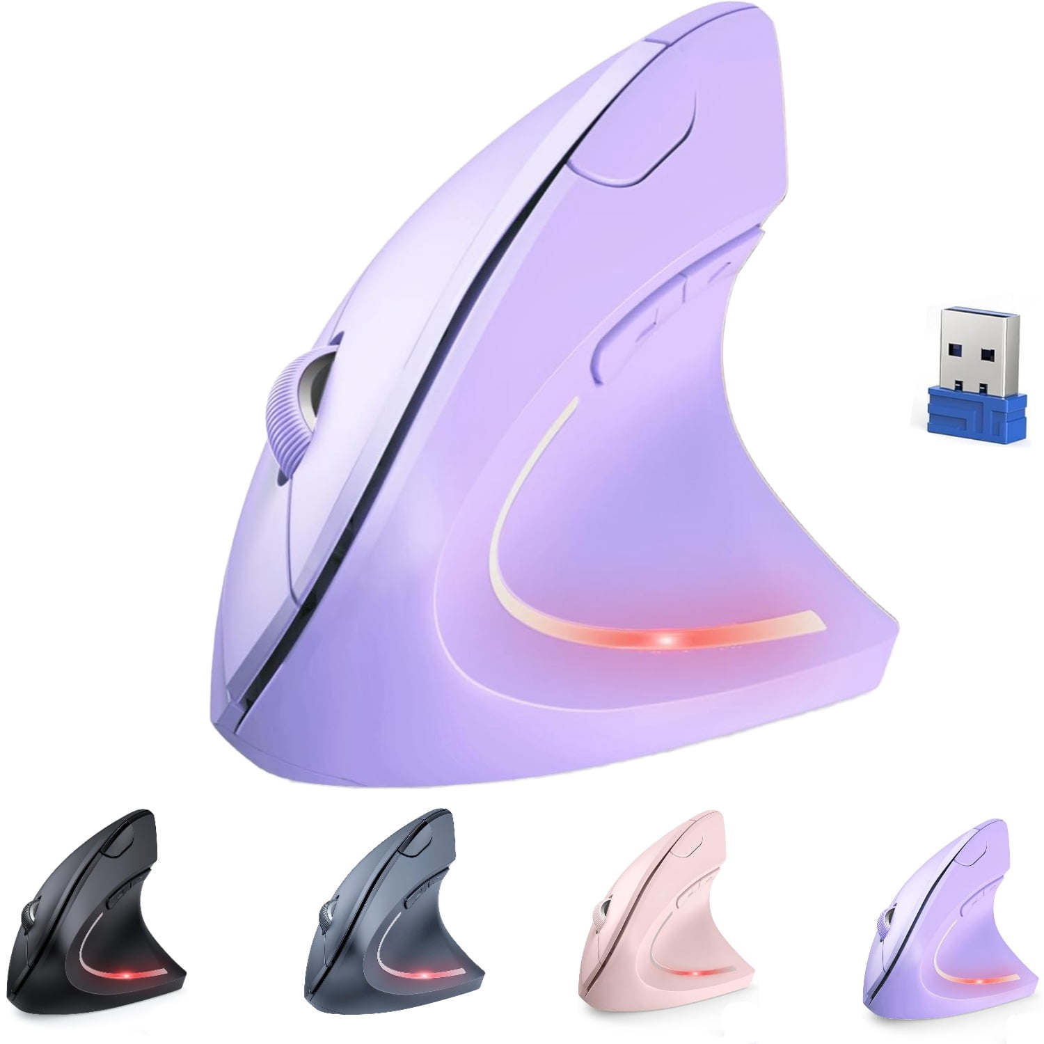 Ergonomic Mouse,Wireless Mouse for Laptop,4800 DPI Wireless Vertical Mouse with 5 Adjustable DPI Levels,2.4GHz Optical Carpal Tunnel Mouse,6 Buttons Wireless Mouse for Laptop,Desktop,PC,MacBook