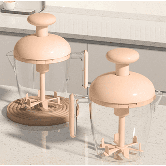 Ergonomic Multi-Blade Manual Egg Mixer,Press The Egg Beater Cup,Hand Push Rotary Whisk Blender Cup,Built-In Mesh Filter for Foam Removal,Kitchen Mixing Tool for Beating Eggs Frothing Milk