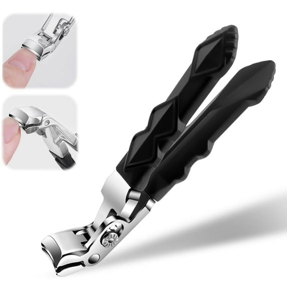 Ergonomic Nail Clippers, Wide Jaw Toenail Clippers for Thick Nails, Premium Nail Cutter for Seniors