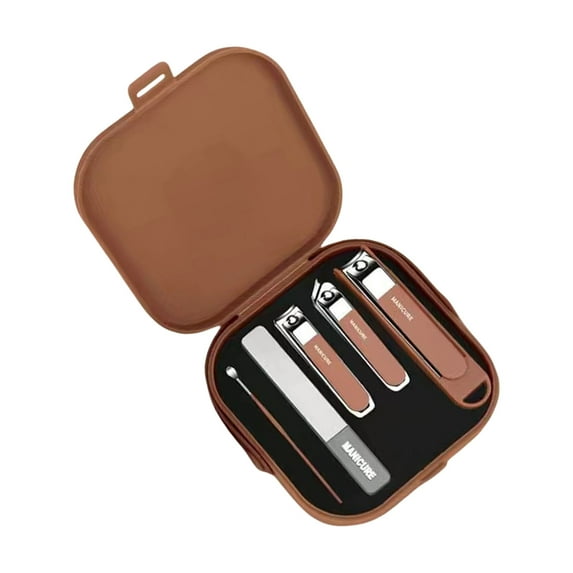Ergonomic Nails Care Set 5Pcs Practical Grooming Tools With Anti Splash Design Manicure Accessories For Travel Home Use