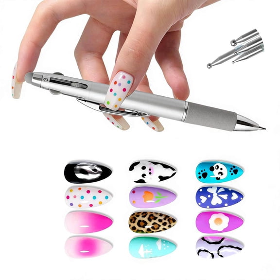 Ergonomic Nails Dotting Tool With 5 Different Tips For Professional Manicures And Home Use