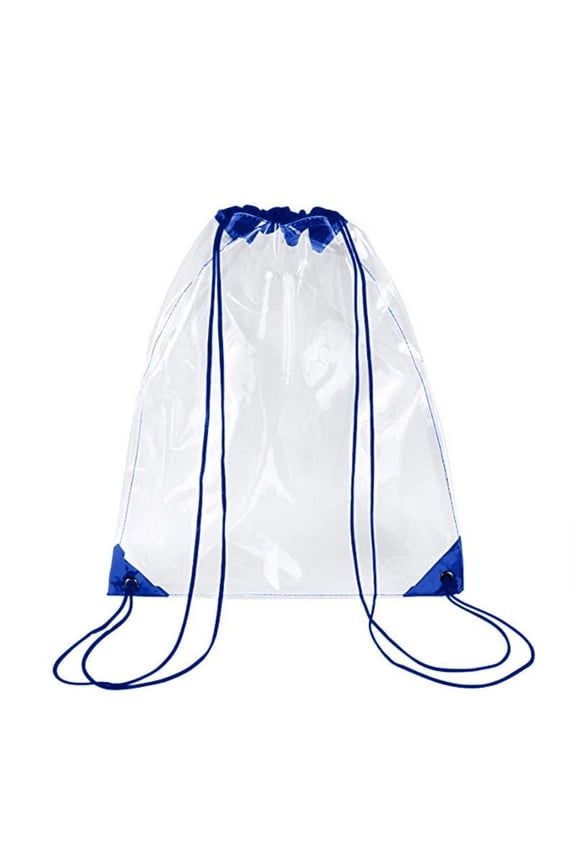 Ergonomic New Transparent Drawstring Backpack with Cinch Sack School Tote Gym Bag 43cm; Typpkmm