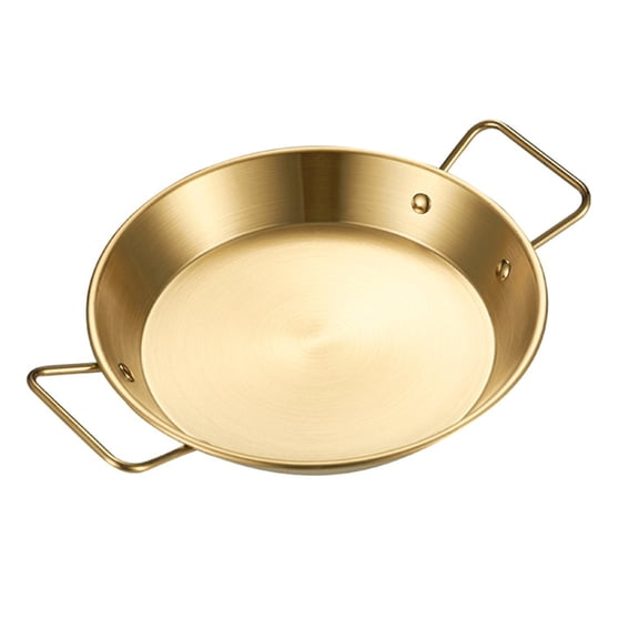 Ergonomic Nonrust Steel Tray With Double Handle For Cooking Serving Seafood Pastas