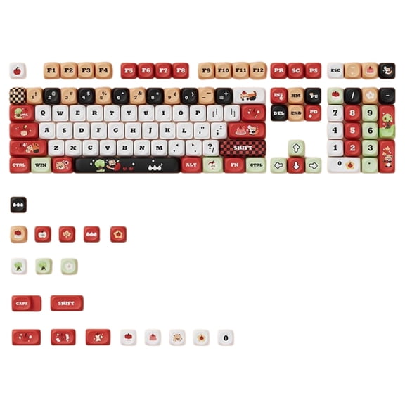 Ergonomic OQO height Keycap Fruit Theme Keycaps for Mechanical Keyboards and Gaming Setting Personalizing 127pcs