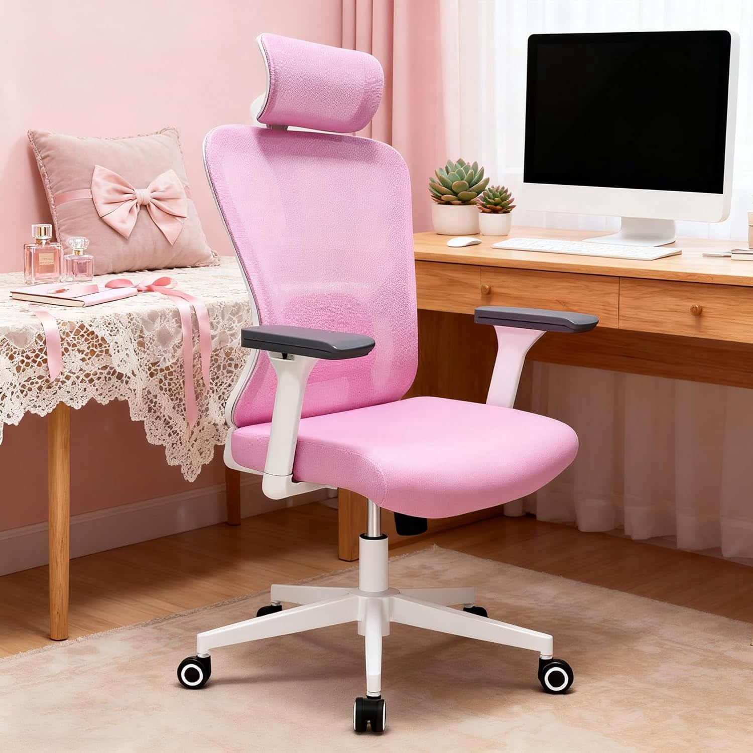 Ergonomic Mesh Office Chair - 350LB High Back Computer Chair With Adjustable Lumbar