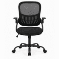 thumbnail image 1 of Height Adjustable Swivel Office Chair 400 lbs, Ergonomic Mesh Desk Chair with Lumbar Support & Flip-Up Arms, Mid-Back Computer Task Chair for Home, Bedroom & Office, 1 of 8