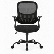 Height Adjustable Swivel Office Chair 400 lbs, Ergonomic Mesh Desk Chair with Lumbar Support & Flip-Up Arms, Mid-Back Computer Task Chair for Home, Bedroom & Of