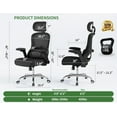 thumbnail image 1 of Ergonomic Office Chair: 400LBS Computer Desk Chair Comfy-Black Big and Tall Office Chair with Lumbar Support & Headrest-Gaming Chairs for Adults-Executive Office Rolling Chairs for Home Work, 1 of 8