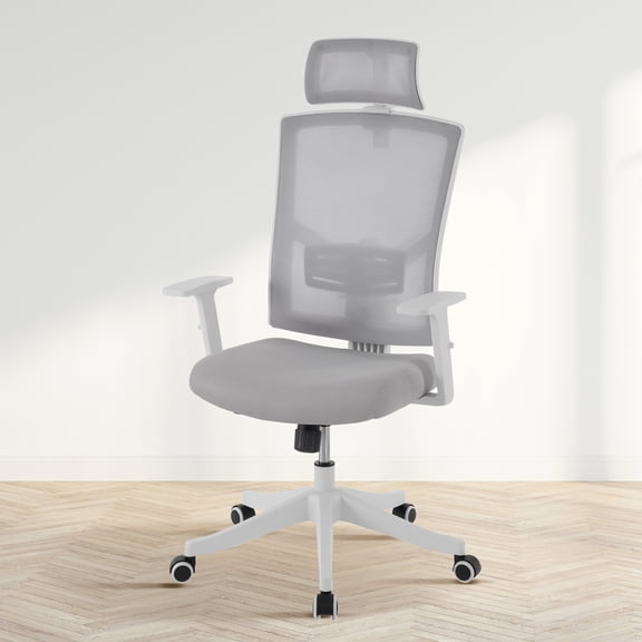 Ergonomic Office Chair with Adjustable Lumbar & Headrest, Adjustable Mesh Desk Chair with Lumbar Support, High Back Swivel Computer Chair with Armrests, Comfortable Desk Chair for Gaming, Studying
