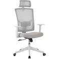 thumbnail image 1 of Ergonomic Office Chair with Adjustable Lumbar & Headrest, High Back Swivel Computer Chair with Armrests, Comfortable Desk Chair for Gaming, Studying, White and Gray, 1 of 8