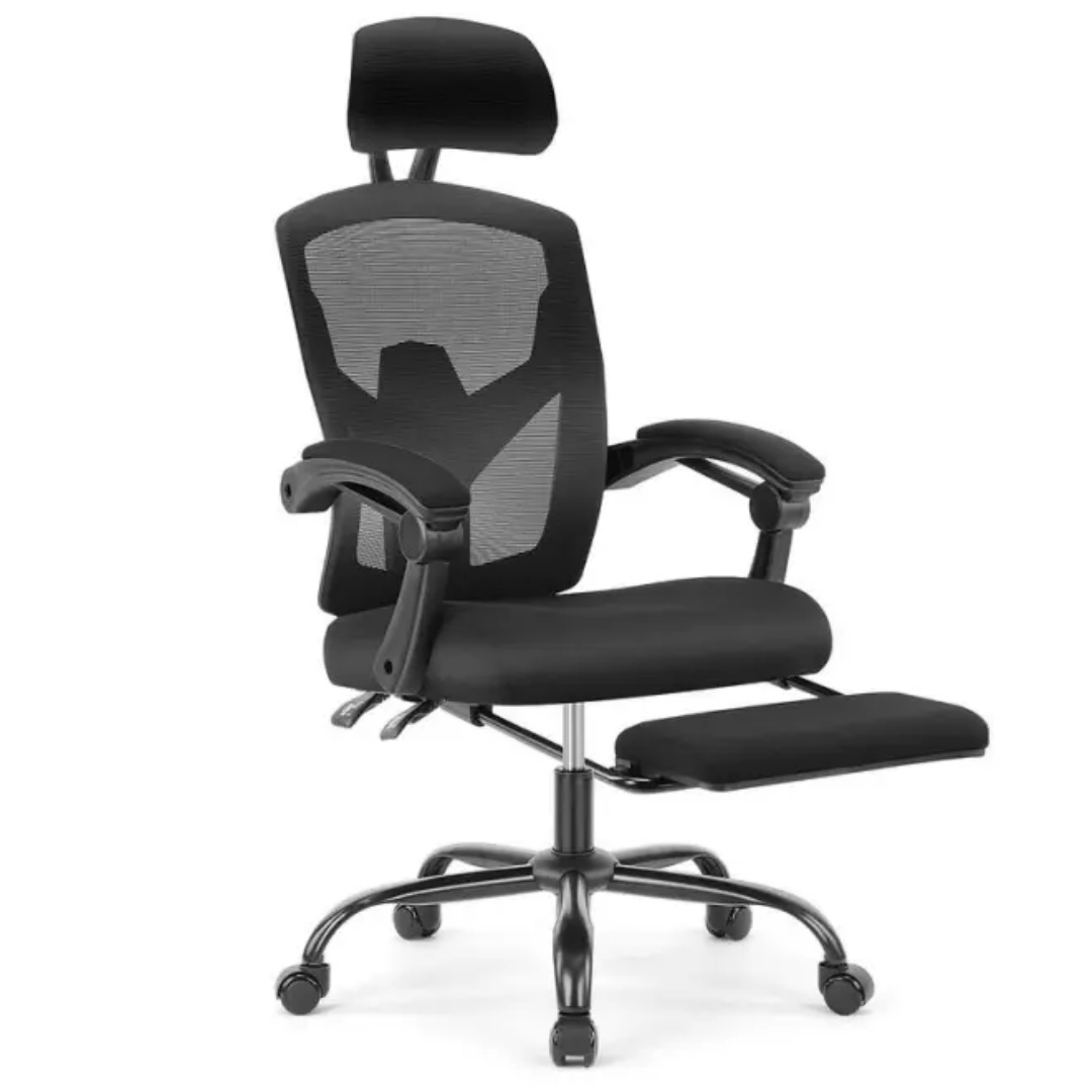 Ergonomic Office Chair Adjustable Recliner with Footrest, High Back