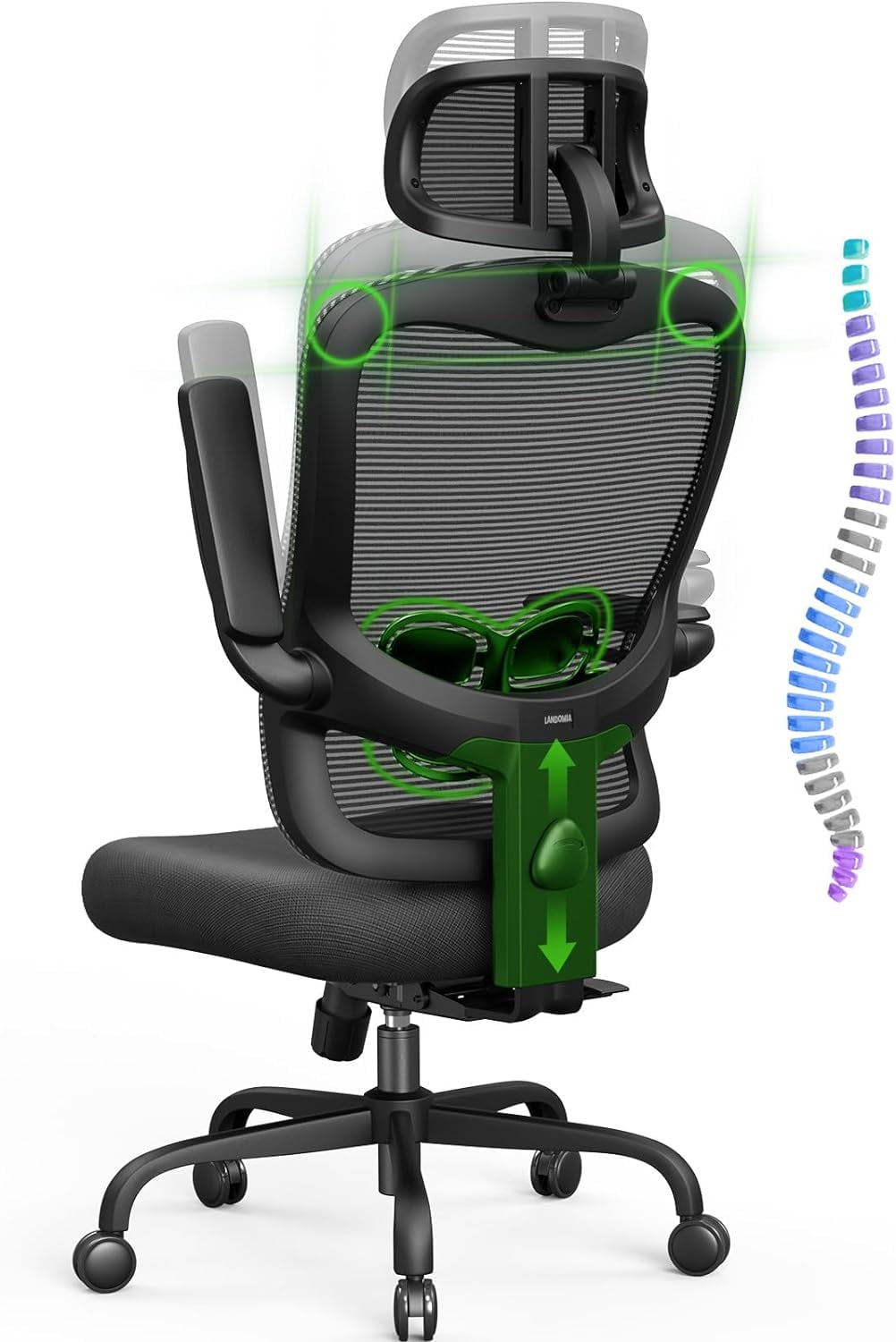 Ergonomic Office Chair Big and Tall 350LBS Capacity, 6'5" Tall Max