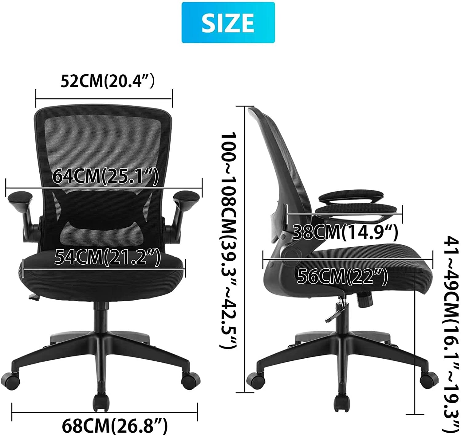 Ergonomic Office Chair, Breathable Mesh Desk Chair, Lumbar Support