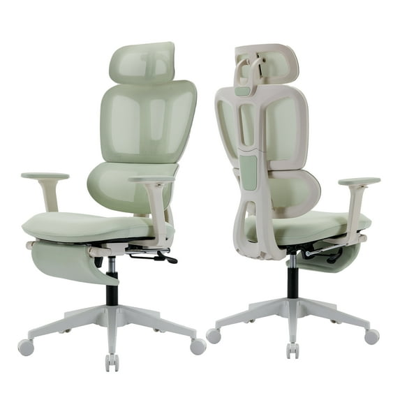 Ergonomic Office Chair, Comfortable High Back Mesh Computer Chair Rolling Desk Chair - 2D Adjustable Armrest, Adjustable Headrest, Dynamic Lumbar Support, Ergonomic Chair for Home Office Work, Green