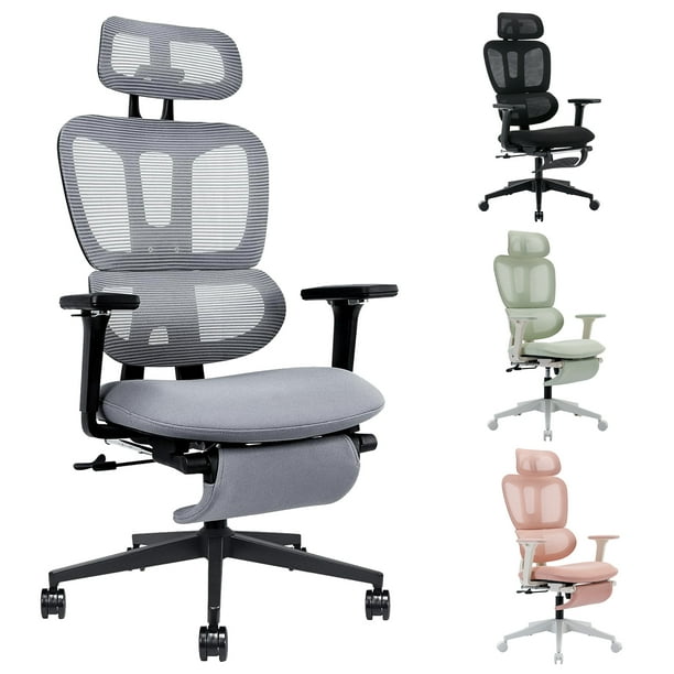 Ergonomic Office Chair Comfortable High Back Mesh Computer Chair Rolling Desk Chair 4D Adjustable Armrest Adjustable Headrest Dynamic Lumbar Support Ergonomic Chair for Home Office Work Gray Walmart B...