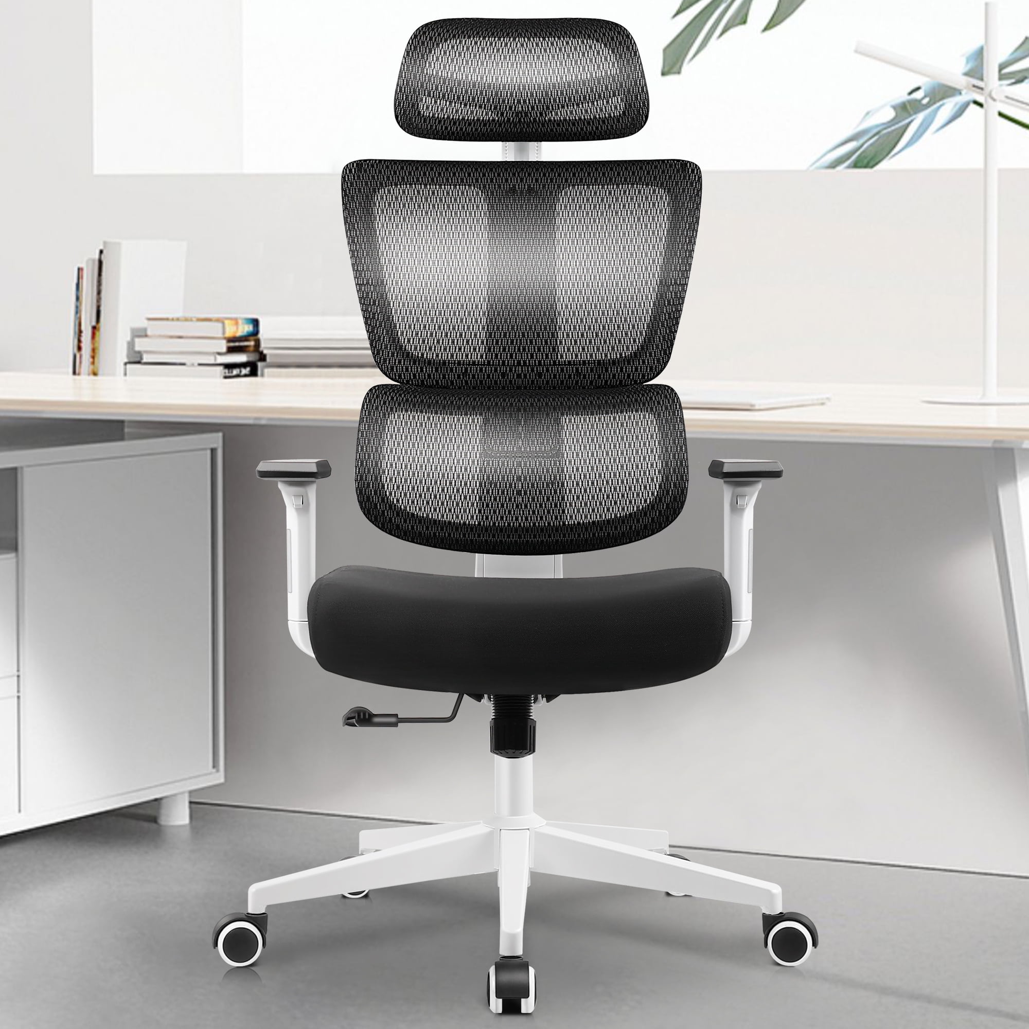 Ergonomic Office Chair Desk Chair High Back Computer Chair with Armrest and Lumbar Support 300lb Black Walmart
