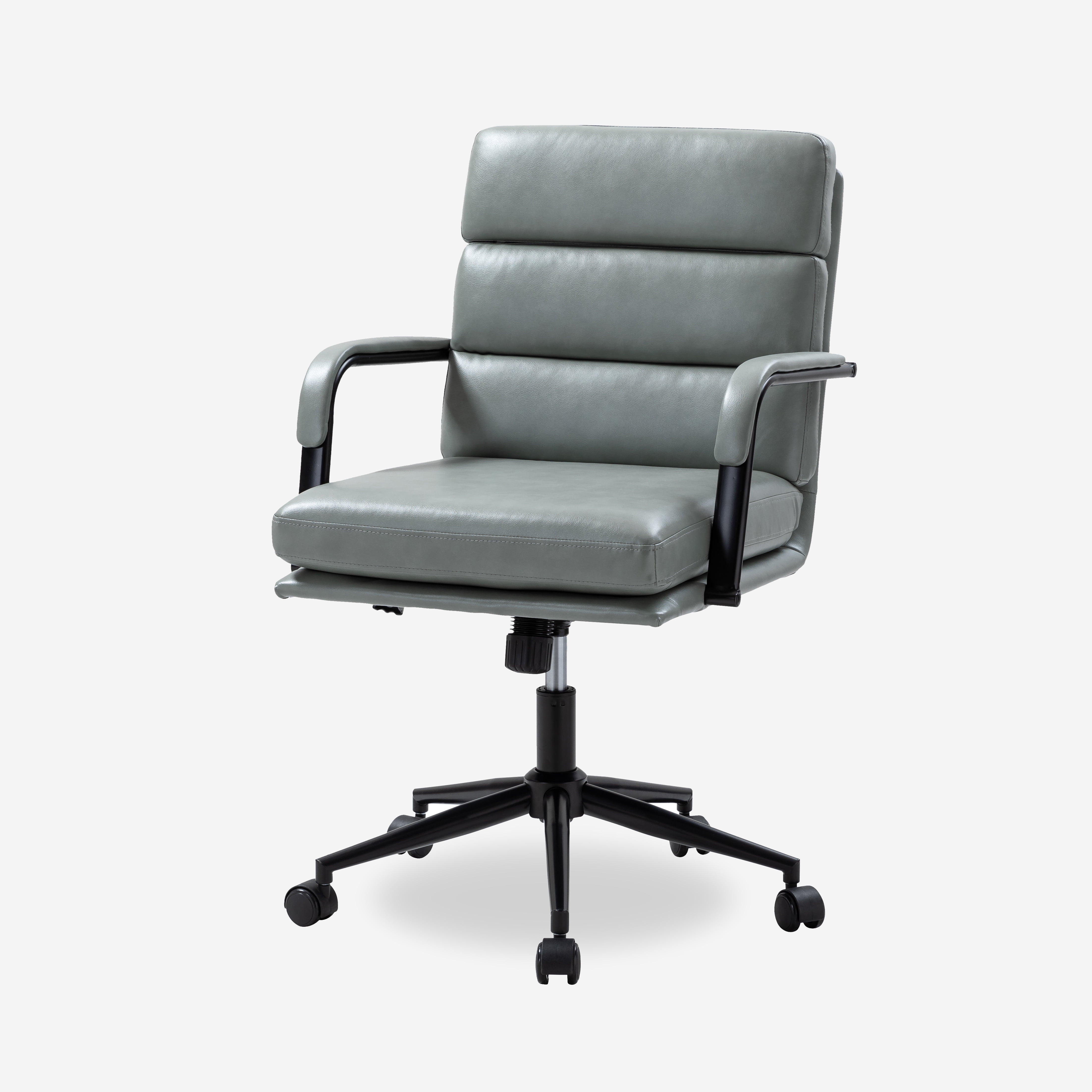 Ergonomic Office Chair Faux Leather Desk Chair Executive Swivel with High Back and Padded Cushion Sage