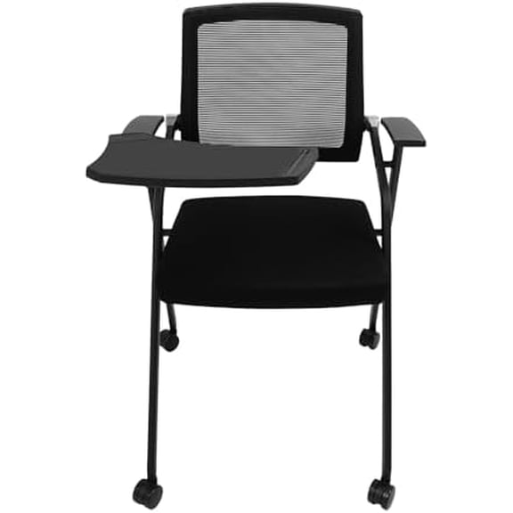 Ergonomic Office Chair with Flexible Table Waiting Room Chairs with Wheels 441Lbs Capacity Reception Chairs with Tablet Arm Rolling Office Guest Seating for Lobby Clinic$$Office