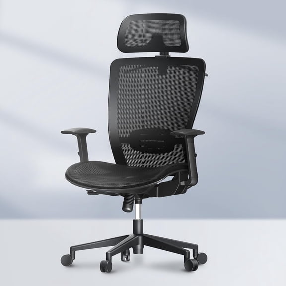 Ergonomic Office Chair High Back Mesh Swivel Computer Chair Home Office Desk Chairs with Wheels Lumbar Support Deep Black