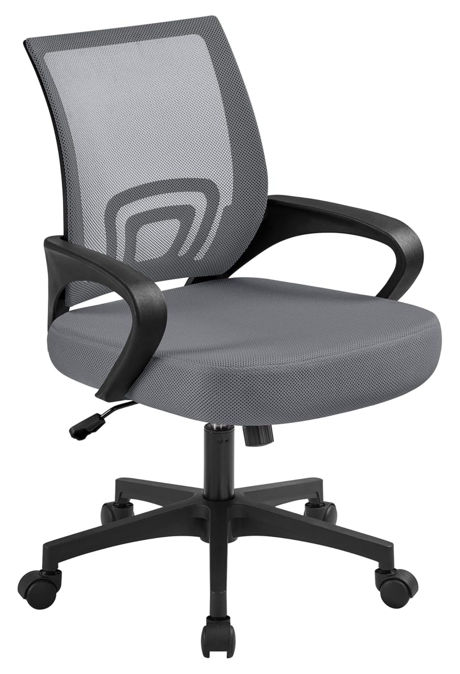 Ergonomic Office Chair Mesh Desk Chair Adjustable Lumbar Support Swivel Rolling Chair for Home Office Study - Dark Grey