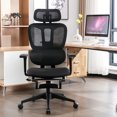 thumbnail image 1 of Ergonomic Office Chair, Mesh High Back Adjustable Computer Desk Chair with Lumbar Support, Swivel Task Chair, Black, 1 of 5