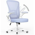 thumbnail image 1 of Ergonomic Office Chair, Mid Back Desk Chairs with Adjustable Height, Swivel Chair with Flip-Up Arms and Lumbar Support, Breathable Mesh Computer Chair for Home/Study/Working, Dark Black, 1 of 7