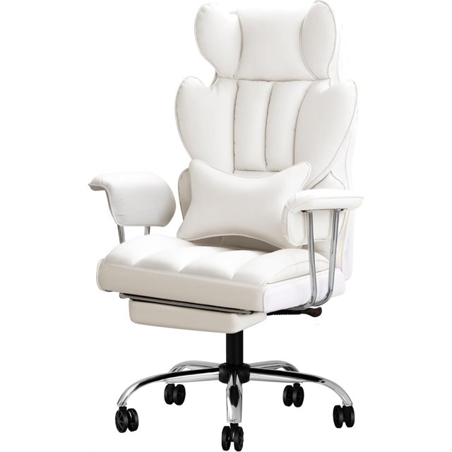 Ergonomic Office Chair, Reclining Height Adjustable Leather High Back