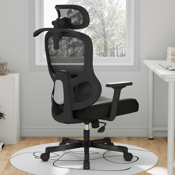 Ergonomic Office Chair With adjustable Lumbar Support, Breathable Mesh, Rotating tilt Lock, Black