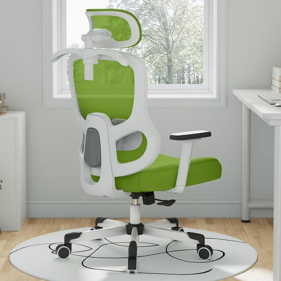 Ergonomic Office Chair With adjustable Lumbar Support, Breathable Mesh, Rotating tilt Lock, Green