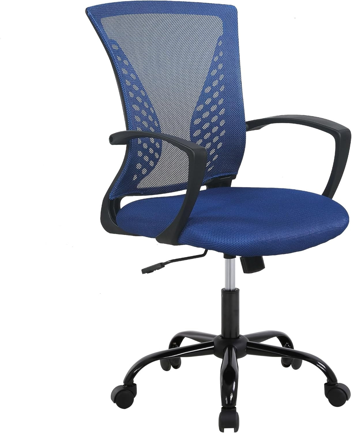 Blue Mesh Swivel Task Chair with Adjustable Arms