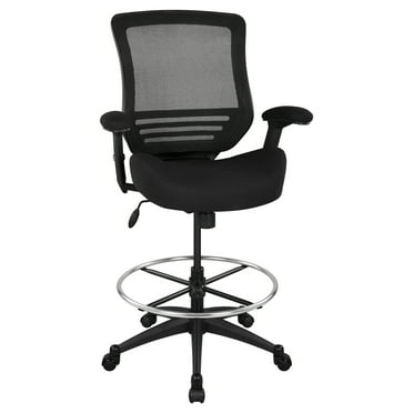 Ergonomic Office Computer Drafting Desk Chair Height Adjusting Arm Waist Support Function and with Adjustable Foot Ring,400 lbs -Black