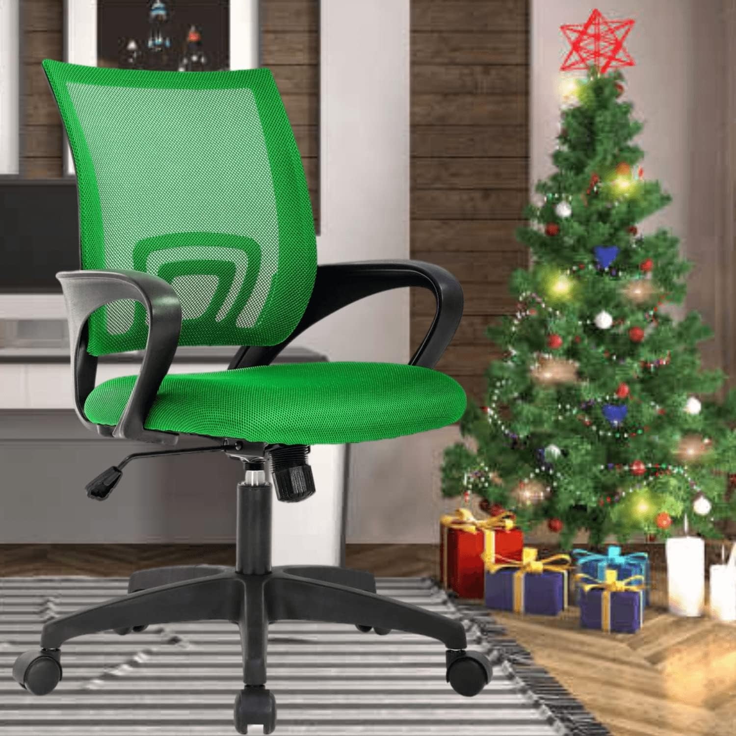 Ergonomic Office Desk Chair Mid Back Thick Cushion Seat Computer Task